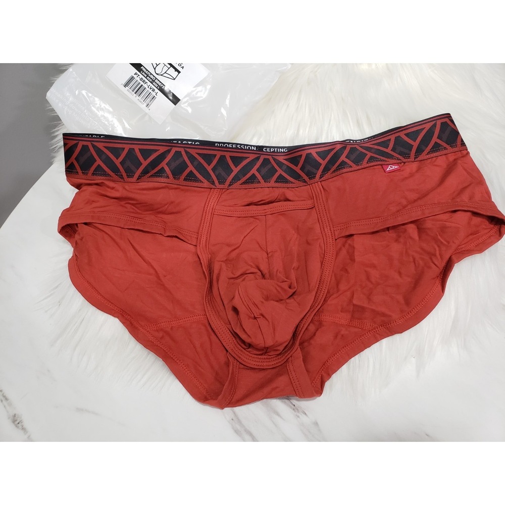 NEW LARGE Krakatoa Men's Briefs PINATUBO LAVA RED